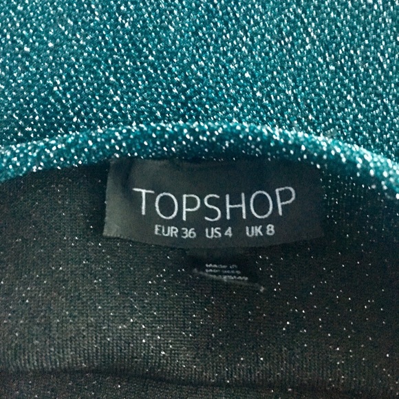 TOPSHOP teal metallic top - Picture 4 of 4